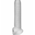 Fat Boy Micro Ribbed - púzdro na penis (19 cm) - mliečna biela od značky Perfect Fit