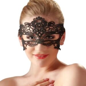 Cottelli - Vyšívaná maska ​​s krajkovým efektom (čierna) od značky Cottelli