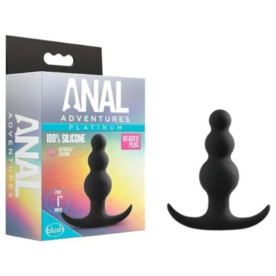 Anal Adventures Platinum - análny kolík s guľôčkami - čierny