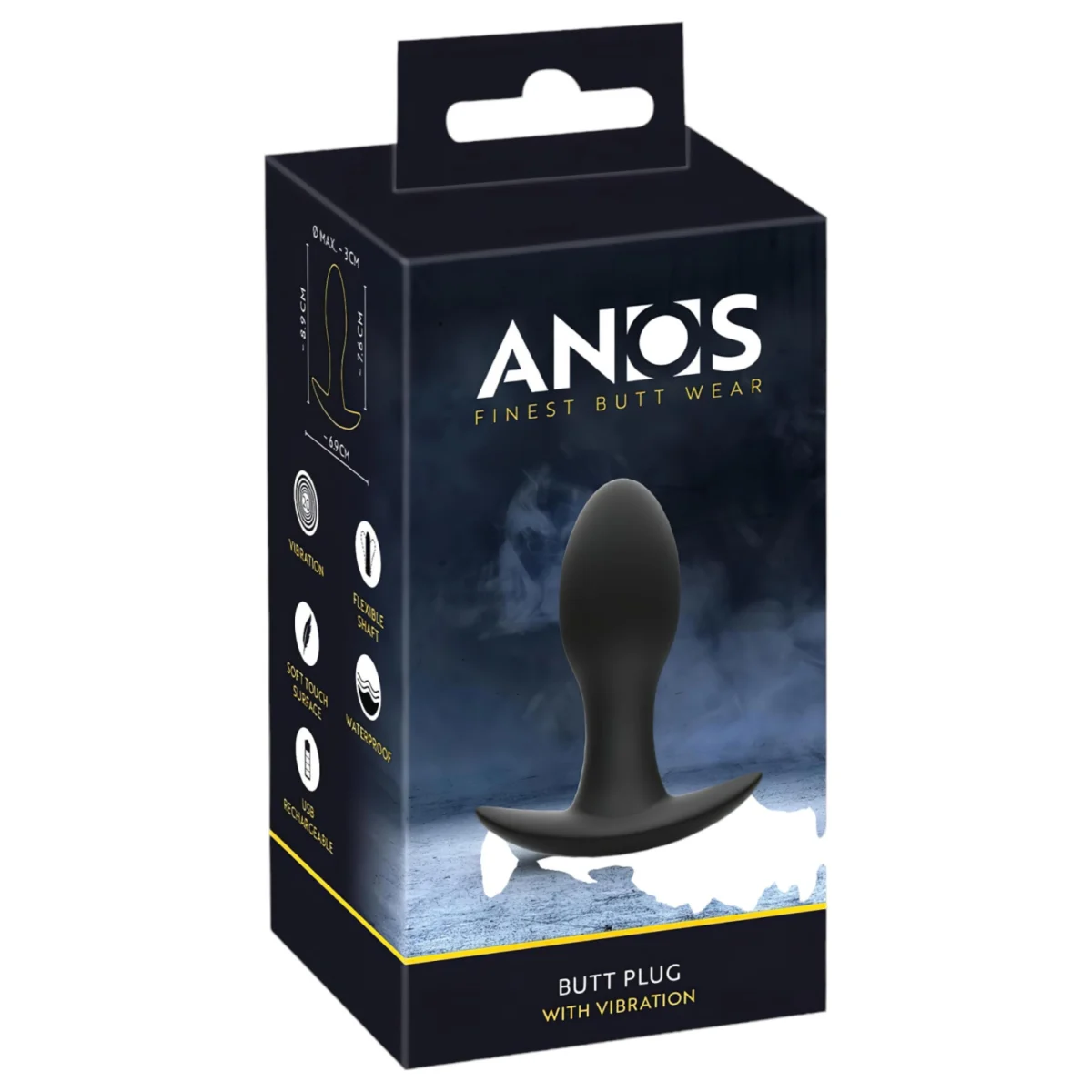 ANOS - vibračný masáž prostaty - vodotesný, nabíjateľný - čierny