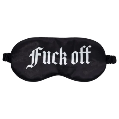 Au! - Saténová očná maska s nápisom „Fuck Off“ (čierna)