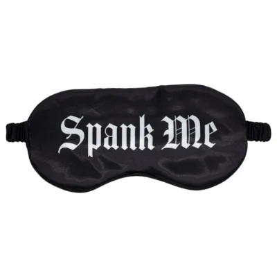 Au! - saténová očná maska s nápisom „Spank Me“ (čierna)