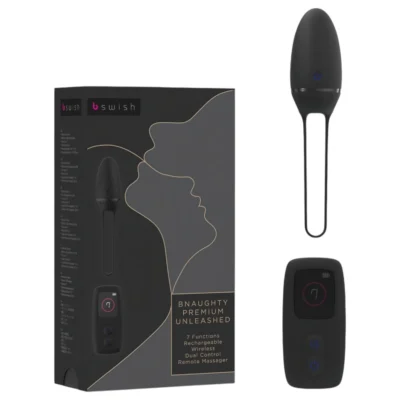 B SWISH Premium - nositeľné akumulátorové, rádiové vibračné vajíčko (čierne)