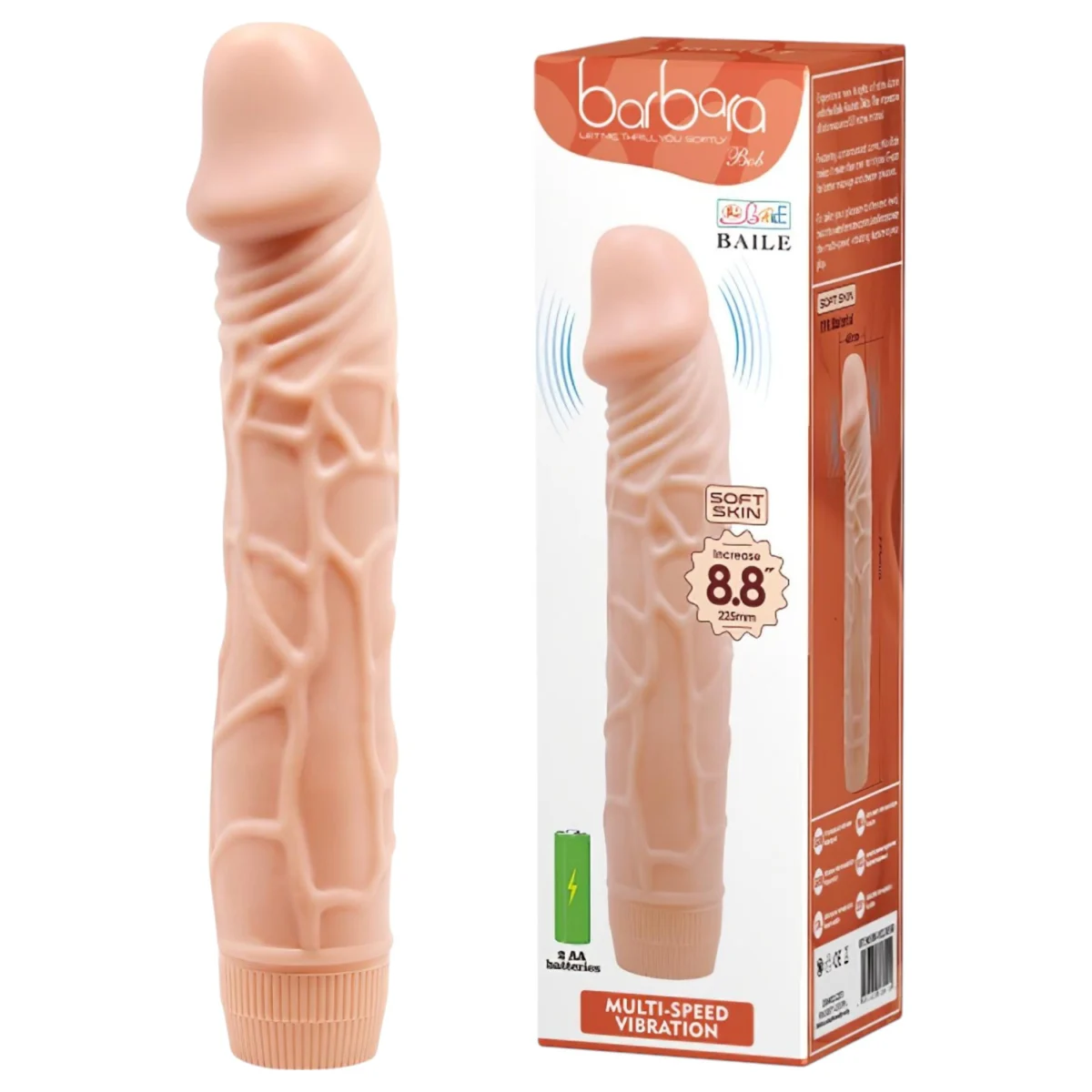 Baile Barbara - realistický vibrátor - 22,5 cm - telová farba