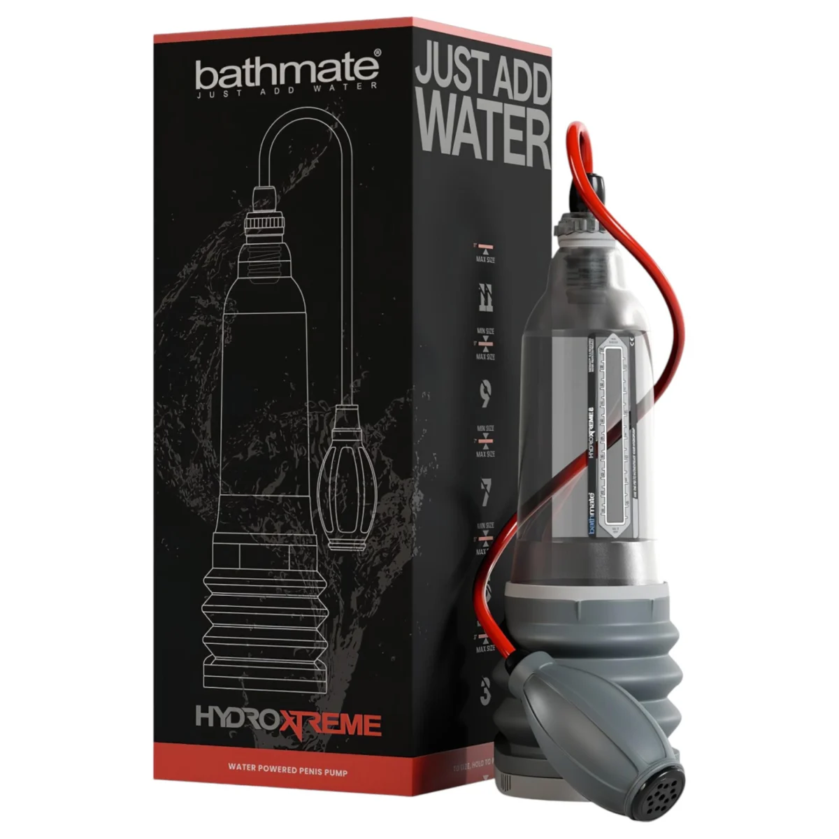 Bathmate HydroXtreme 8 - hydraulická sada vákuovej pumpy na penis (priehľadná)