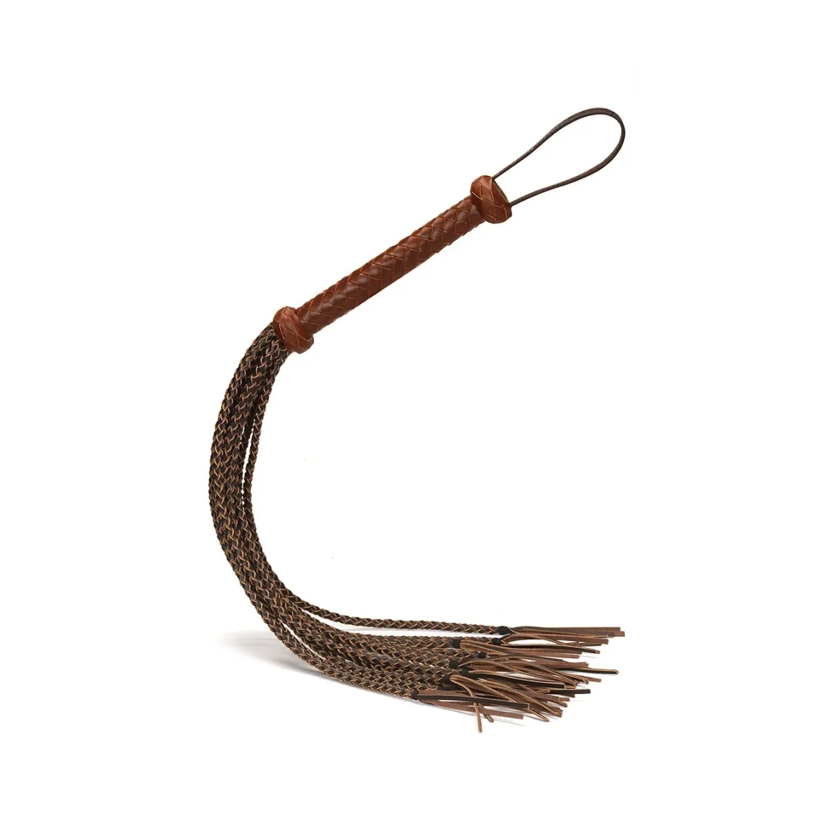 Bič jazdecký Liebe Seele Equestrian Leather Cat O'Nine Tails Flogger hnedý