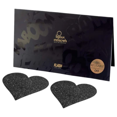 Bijoux Indiscrets - nálepky na bradavky - srdce - čierne
