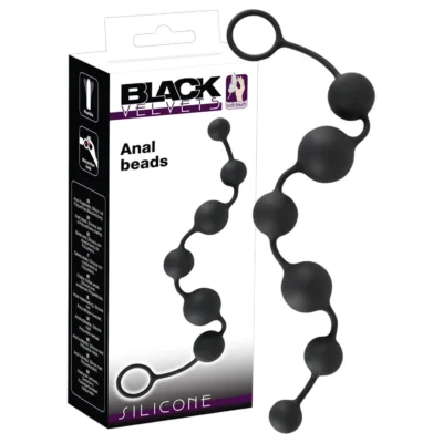Black Velvets - 6-guličkový anál?ny dildo (čierny)