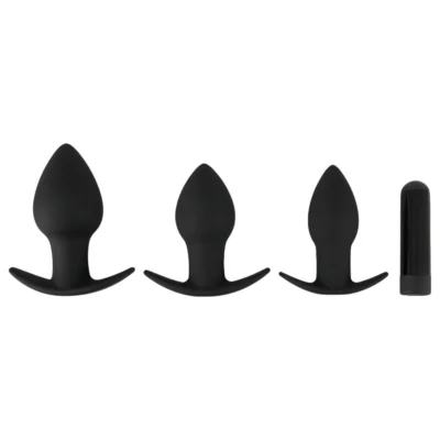 Black Velvets - análne vibrátory sada - 3 kusy - čierna