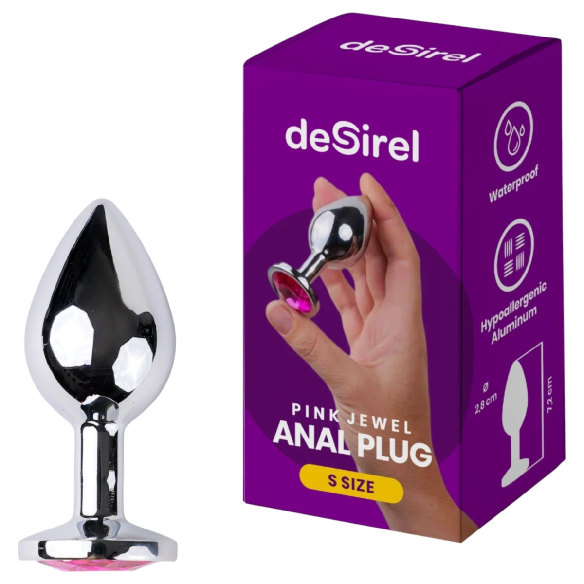 Desirel - análny kolík - malý, strieborný/ružový
