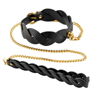 Obojok s vodítkom GP ECLIPSE LUNAR BRAIDED čierny